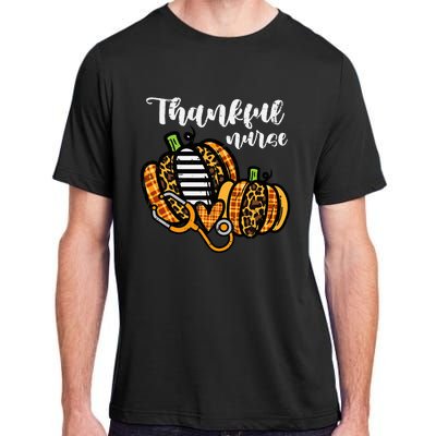 Pumpkin Thankful Nurse Thanksgiving Scrub Top Fall RN Adult ChromaSoft Performance T-Shirt