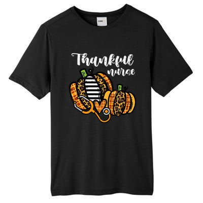 Pumpkin Thankful Nurse Thanksgiving Scrub Top Fall RN Tall Fusion ChromaSoft Performance T-Shirt