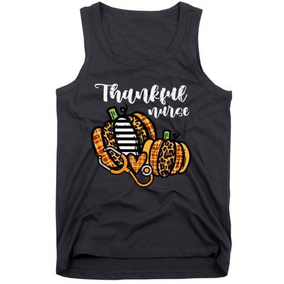 Pumpkin Thankful Nurse Thanksgiving Scrub Top Fall RN Tank Top