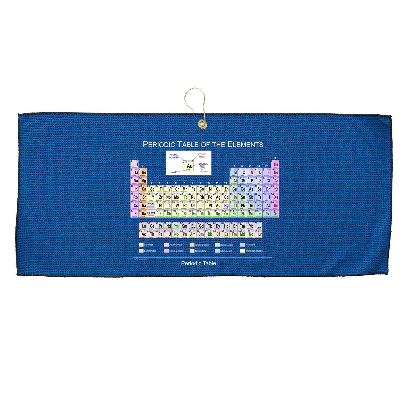 Periodic Table Of The Elements Large Microfiber Waffle Golf Towel