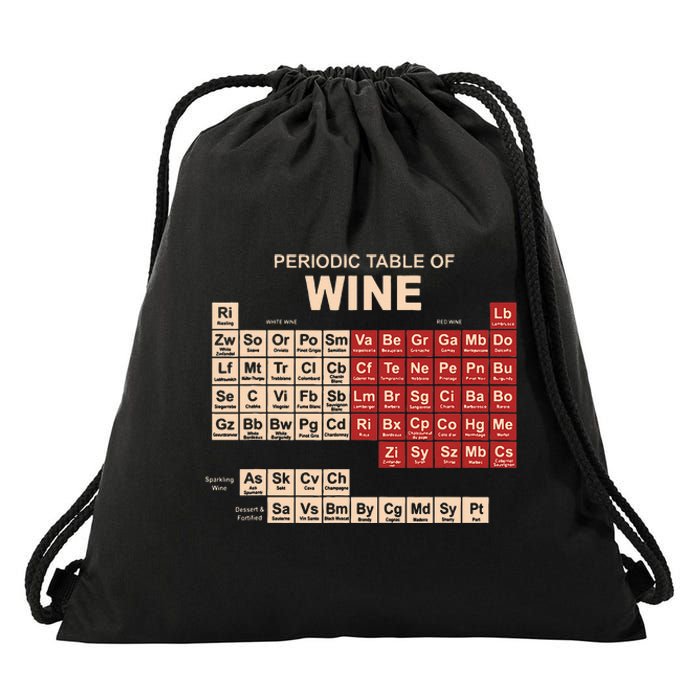 Periodic Table Of Wine Chemistry Periodic Table Geek Nerd Drawstring Bag