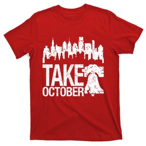 Philly_ Take October Philadelphia Skyline & Baseball Red T-Shirt