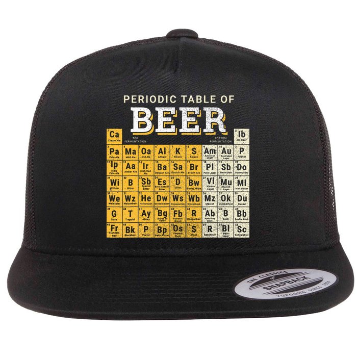 Periodic Table Of Beer Sketch Flat Bill Trucker Hat