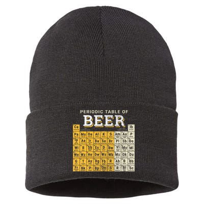 Periodic Table Of Beer Sketch Sustainable Knit Beanie