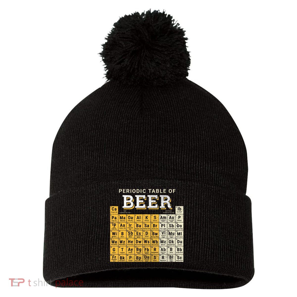 Periodic Table Of Beer Sketch Pom Pom 12in Knit Beanie