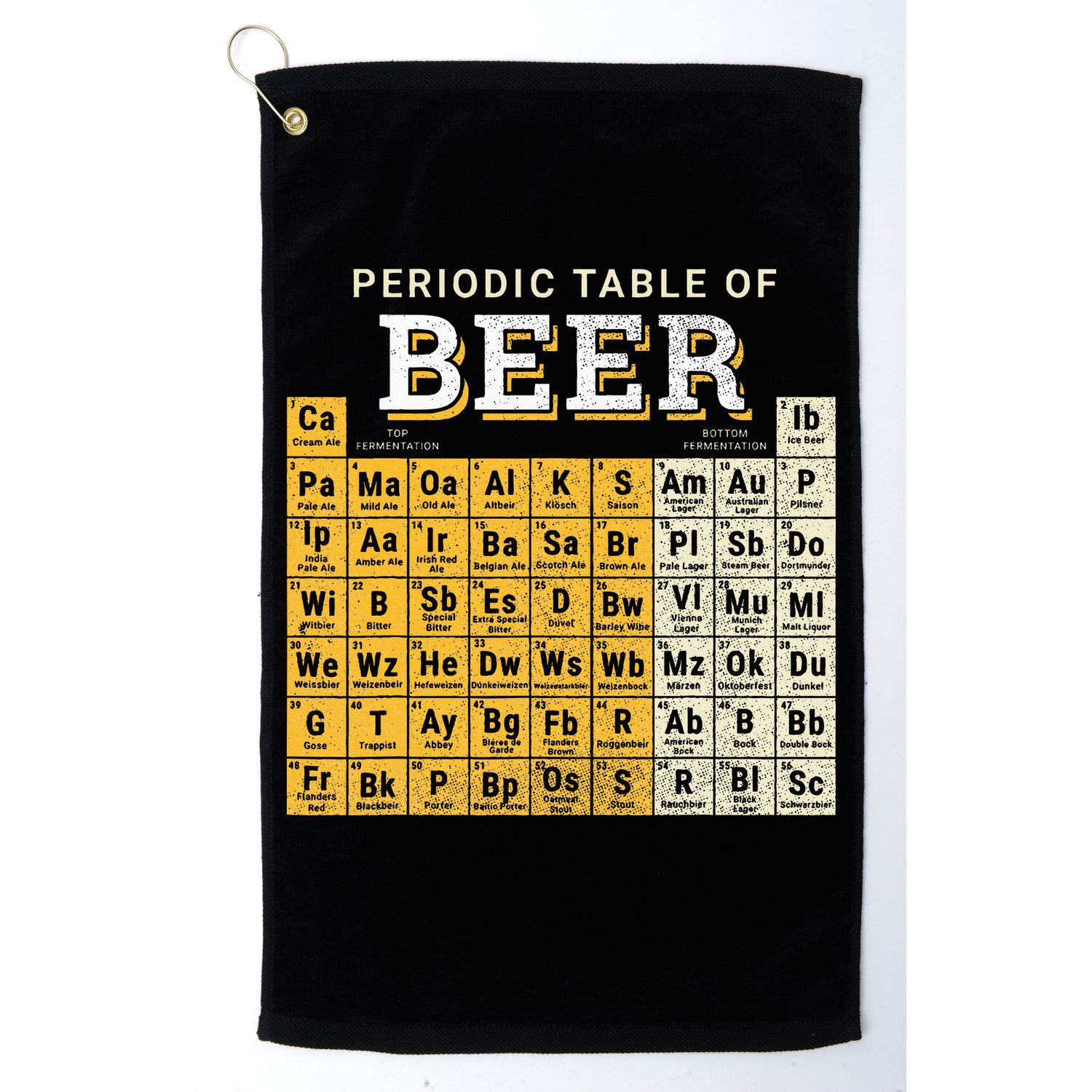 Periodic Table Of Beer Sketch Golf Towel