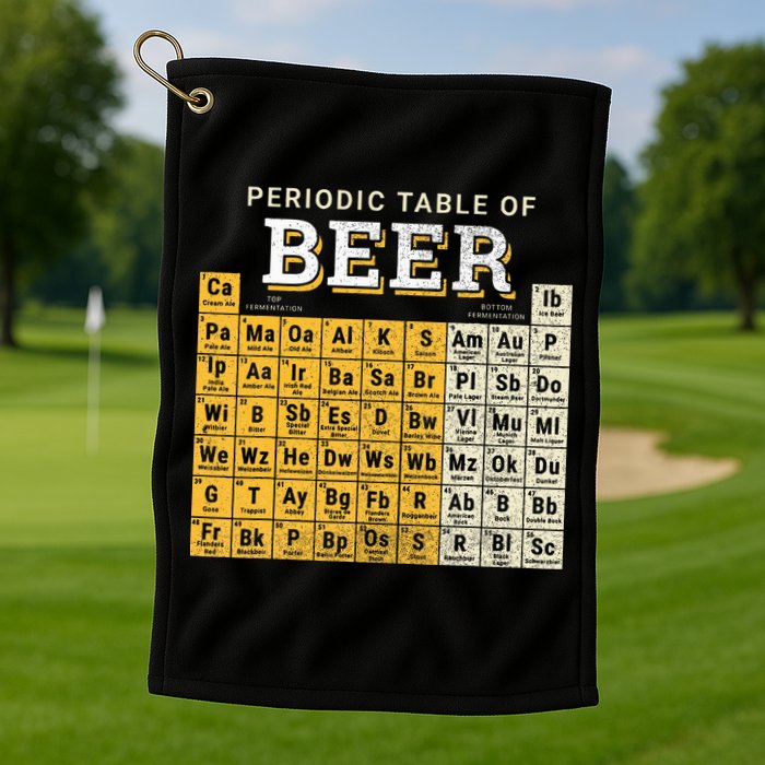 Periodic Table Of Beer Sketch Golf Towel