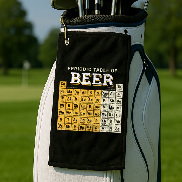 Periodic Table Of Beer Sketch Golf Towel