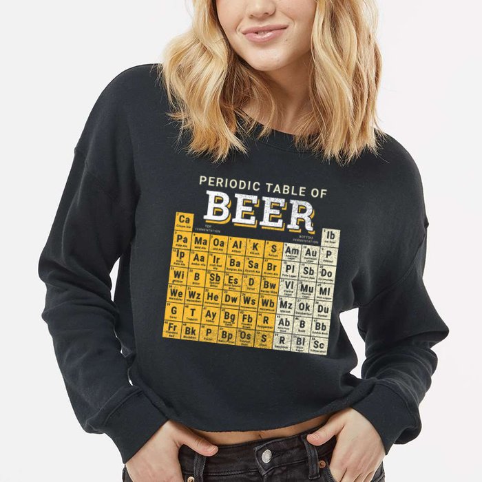 Periodic Table Of Beer Sketch Cropped Pullover Crew