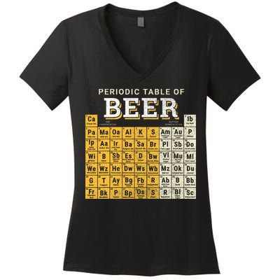 Periodic Table Of Beer Sketch Women's V-Neck T-Shirt