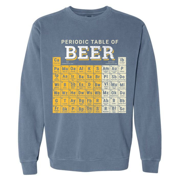 Periodic Table Of Beer Sketch Garment-Dyed Sweatshirt