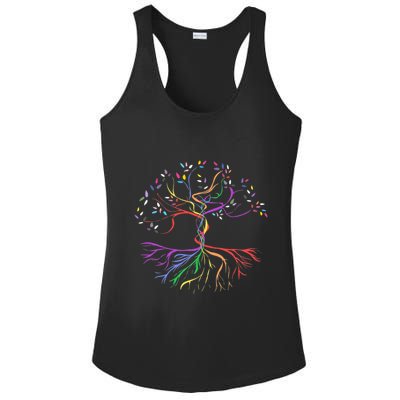 Pride Tree Of Life Ladies PosiCharge Competitor Racerback Tank