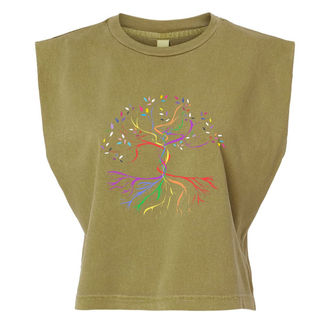 Pride Tree Of Life Garment-Dyed Women's Muscle Tee