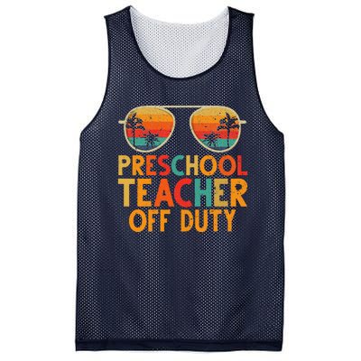 Preschool Teacher Off Duty Summer Last Day Of School Mesh Reversible Basketball Jersey Tank