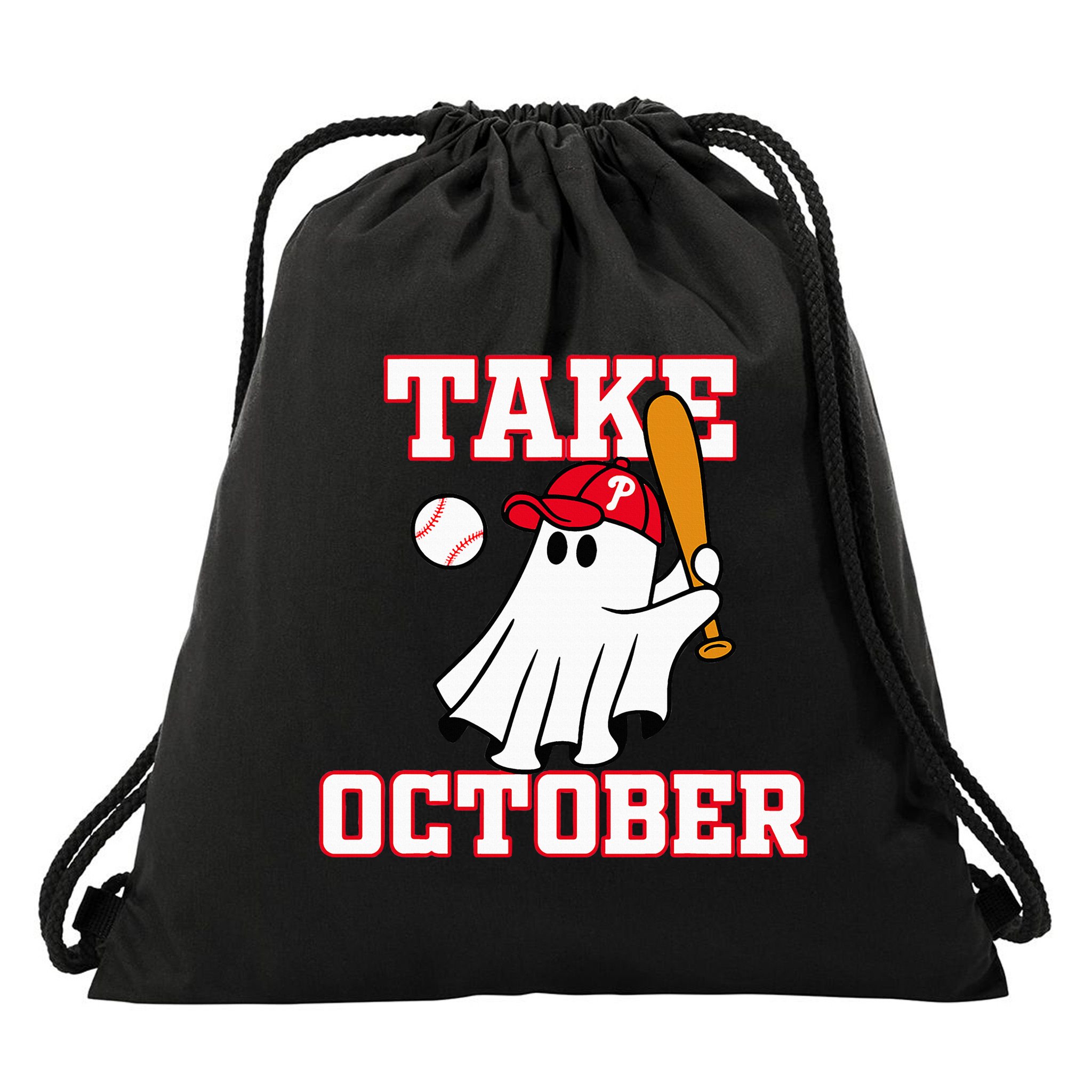 Philly Take October Philadelphia Ghost Baseball Drawstring Bag