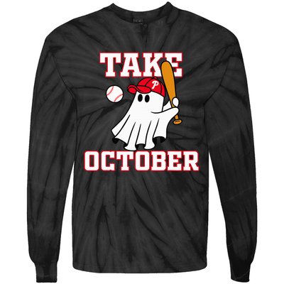 Philly Take October Philadelphia Ghost Baseball Tie-Dye Long Sleeve Shirt