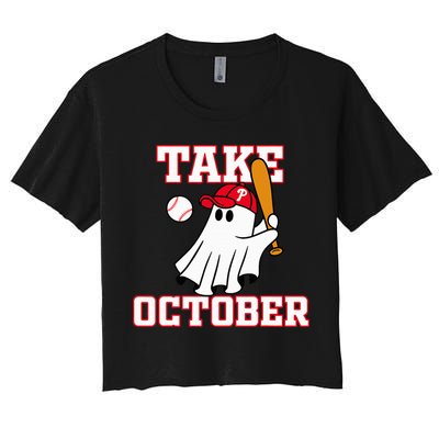 Philly Take October Philadelphia Ghost Baseball Women's Crop Top Tee