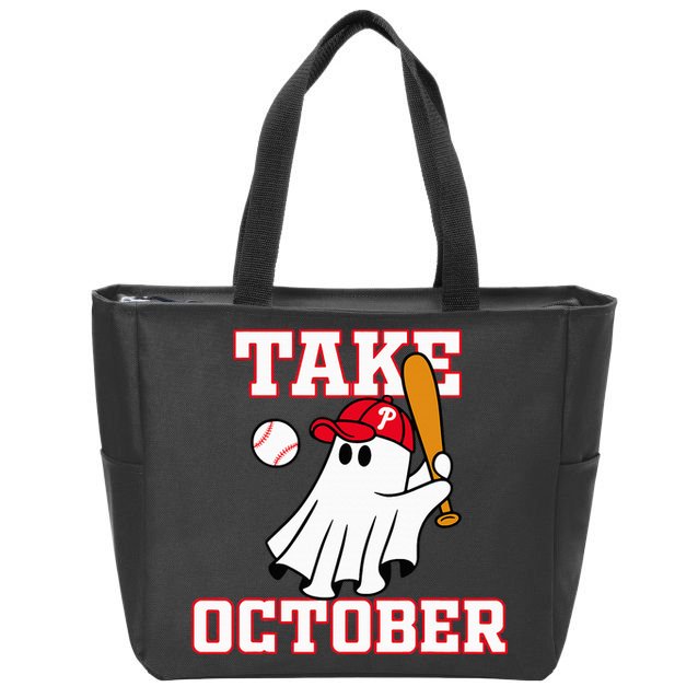 Philly Take October Philadelphia Ghost Baseball Zip Tote Bag