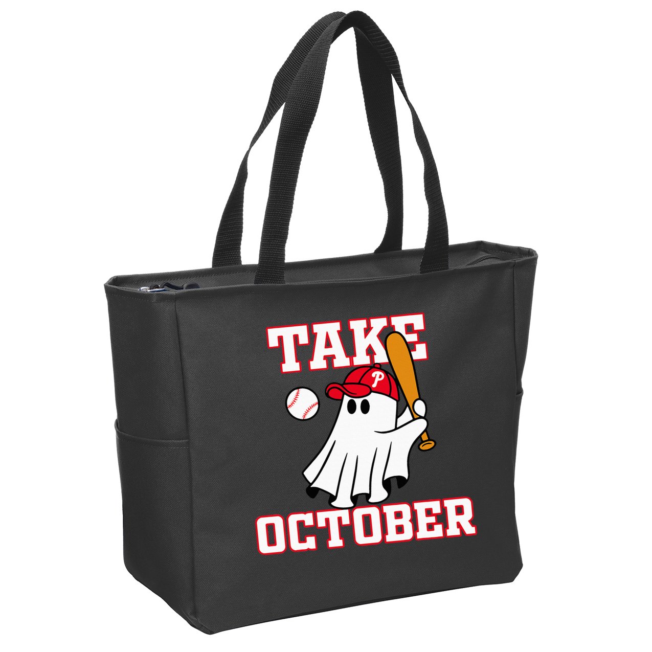 Philly Take October Philadelphia Ghost Baseball Zip Tote Bag