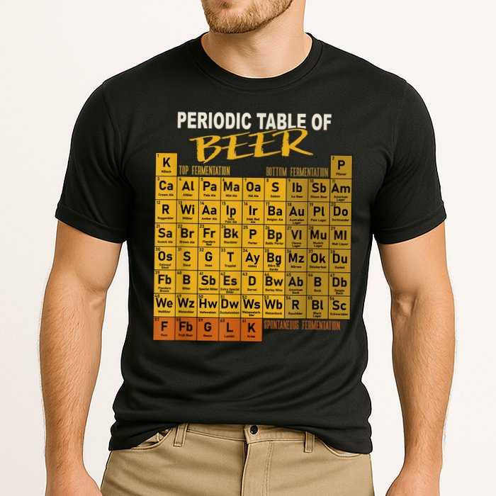 Periodic Table Of Beer Craft Beer Style Brewery Cooling Performance Crew T-Shirt