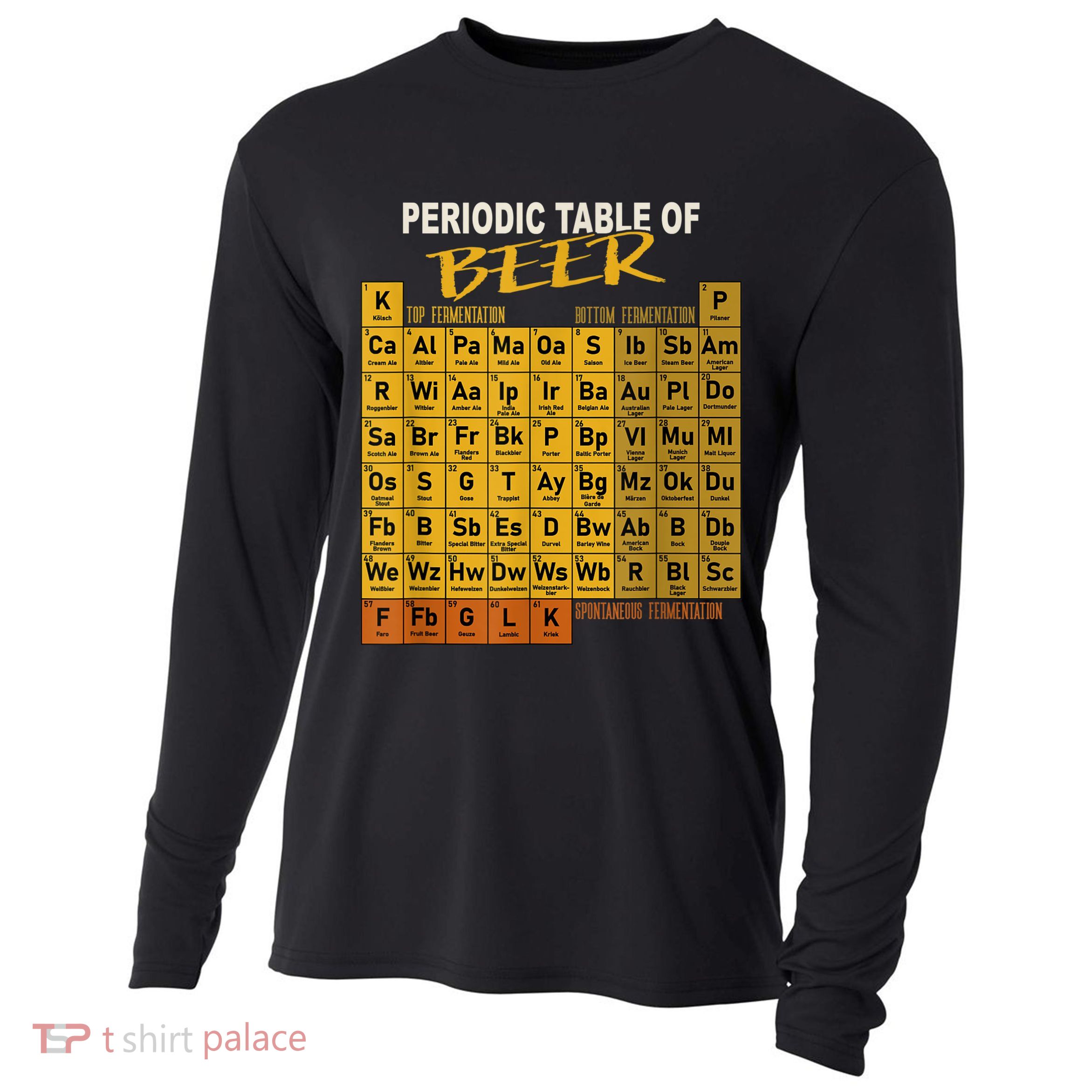 Periodic Table Of Beer Craft Beer Style Brewery Cooling Performance Long Sleeve Crew