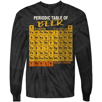 Periodic Table Of Beer Craft Beer Style Brewery Tie-Dye Long Sleeve Shirt
