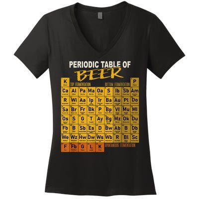 Periodic Table Of Beer Craft Beer Style Brewery Women's V-Neck T-Shirt