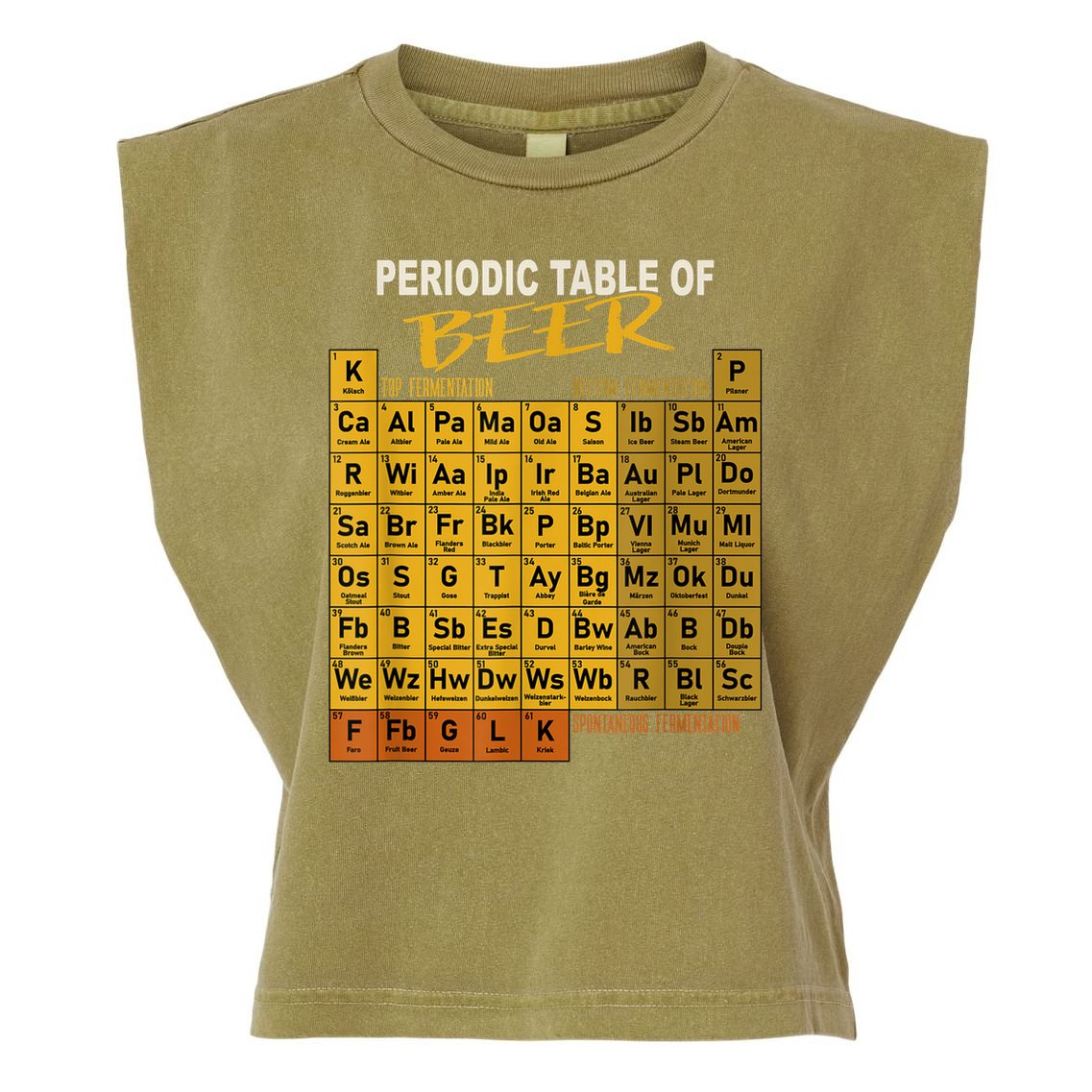 Periodic Table Of Beer Craft Beer Style Brewery Garment-Dyed Women's Muscle Tee