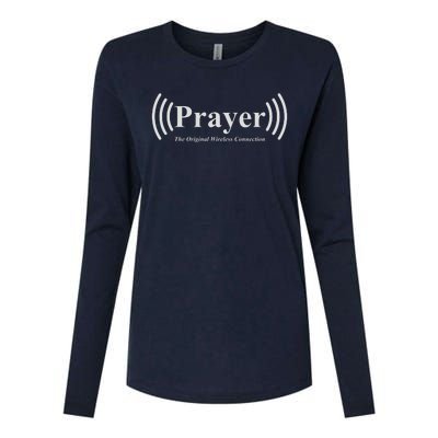 Prayer The Original Wireless Connection Womens Cotton Relaxed Long Sleeve T-Shirt