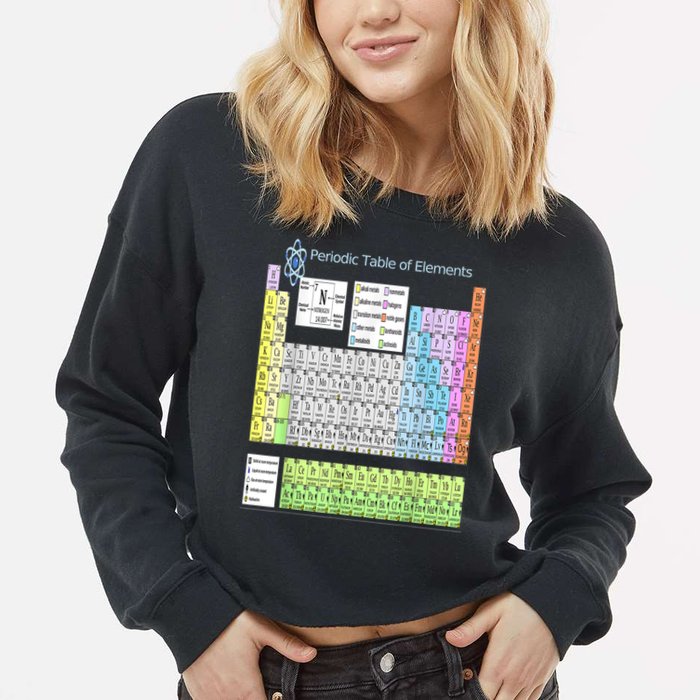 Periodic Table Of Elements For Classical And STEM Education Cropped Pullover Crew
