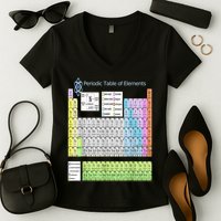 Periodic Table Of Elements For Classical And STEM Education Women's V-Neck T-Shirt
