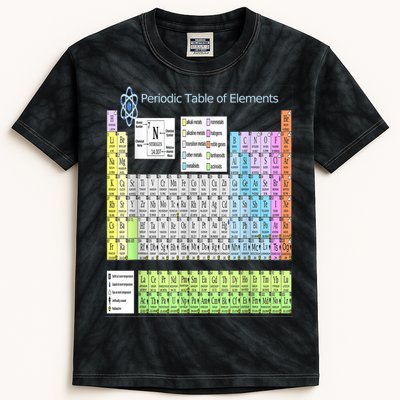 Periodic Table Of Elements For Classical And STEM Education Kids Tie-Dye T-Shirt