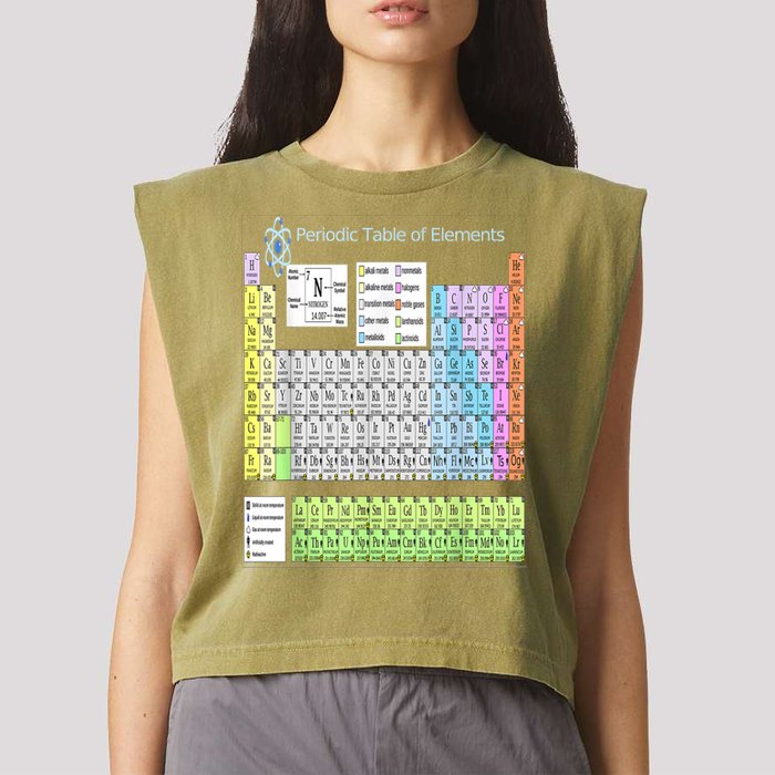 Periodic Table Of Elements For Classical And STEM Education Garment-Dyed Women's Muscle Tee