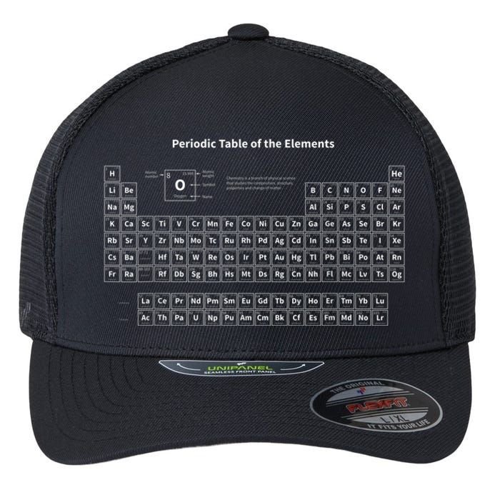 Periodic Table Of The Elements Chemists Nerd Chemistry Flexfit Unipanel Trucker Cap