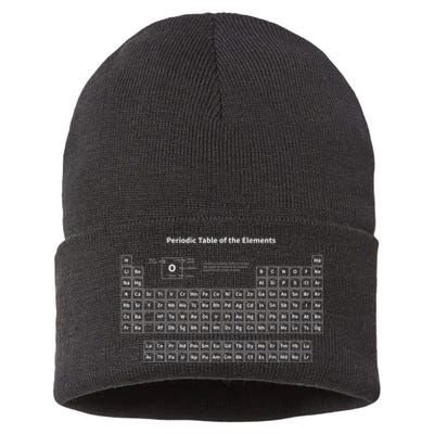 Periodic Table Of The Elements Chemists Nerd Chemistry Sustainable Knit Beanie