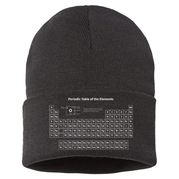 Periodic Table Of The Elements Chemists Nerd Chemistry Sustainable Knit Beanie