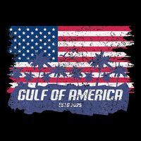 Palm Trees Over Vintage American Flag Gulf Of Mexico Doggie Tank