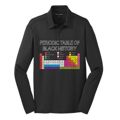 Periodic Table Of Elets Black History Month Proud Beauty Cool Gift Silk Touch Performance Long Sleeve Polo