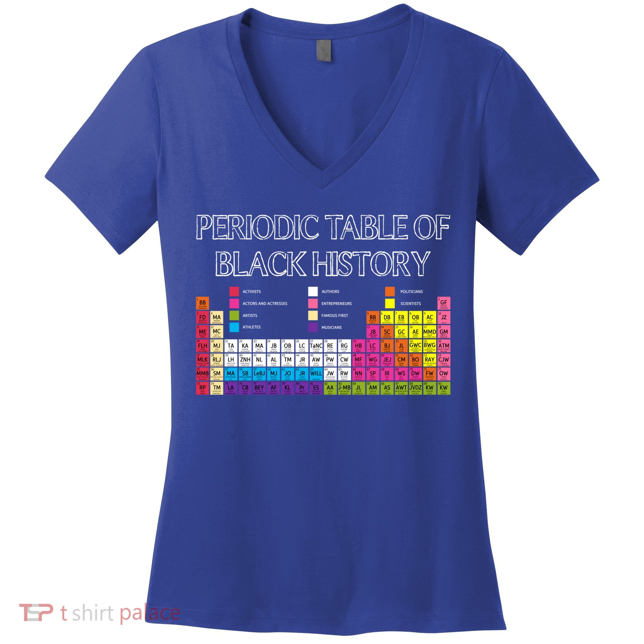 Periodic Table Of Elets Black History Month Proud Beauty Cool Gift Women's V-Neck T-Shirt