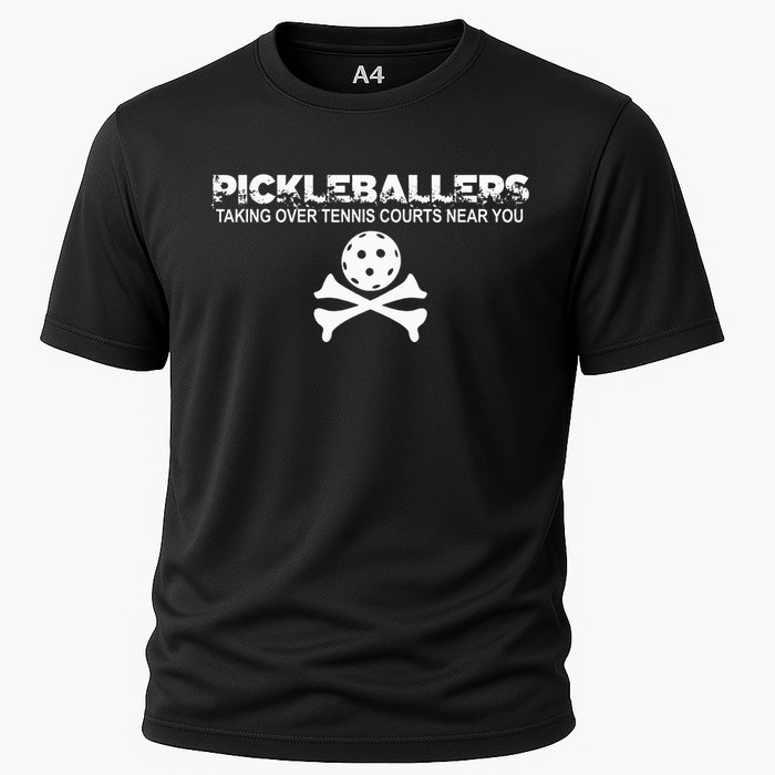 Pickleballers Taking Over Tennis Courts Near You Pickleball Cooling Performance Crew T-Shirt