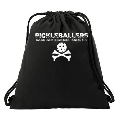 Pickleballers Taking Over Tennis Courts Near You Pickleball Drawstring Bag