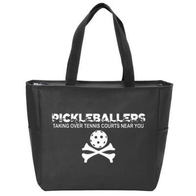 Pickleballers Taking Over Tennis Courts Near You Pickleball Zip Tote Bag