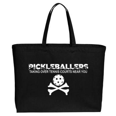 Pickleballers Taking Over Tennis Courts Near You Pickleball Cotton Canvas Jumbo Tote