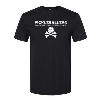 Pickleballers Taking Over Tennis Courts Near You Pickleball Softstyle CVC T-Shirt