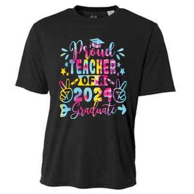 Proud Teacher Of A Class Of 2024 Graduate Tie Dye Cooling Performance Crew T-Shirt