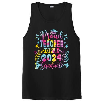 Proud Teacher Of A Class Of 2024 Graduate Tie Dye PosiCharge Competitor Tank