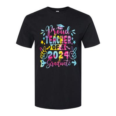 Proud Teacher Of A Class Of 2024 Graduate Tie Dye Softstyle CVC T-Shirt