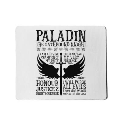 Paladin, The Oathbound Knight Rpg Class S Mousepad