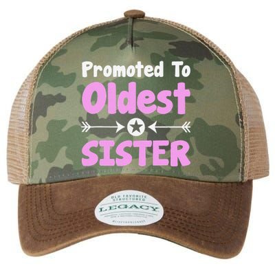 Promoted To Oldest Sister Older Sister Mother's Day Legacy Tie Dye Trucker Hat