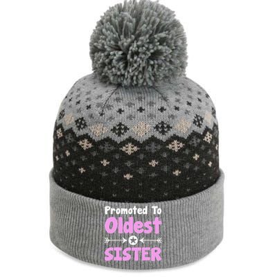 Promoted To Oldest Sister Older Sister Mother's Day The Baniff Cuffed Pom Beanie